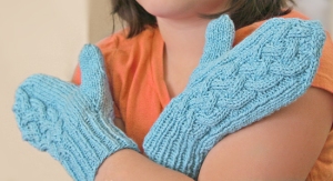 cabled mittens